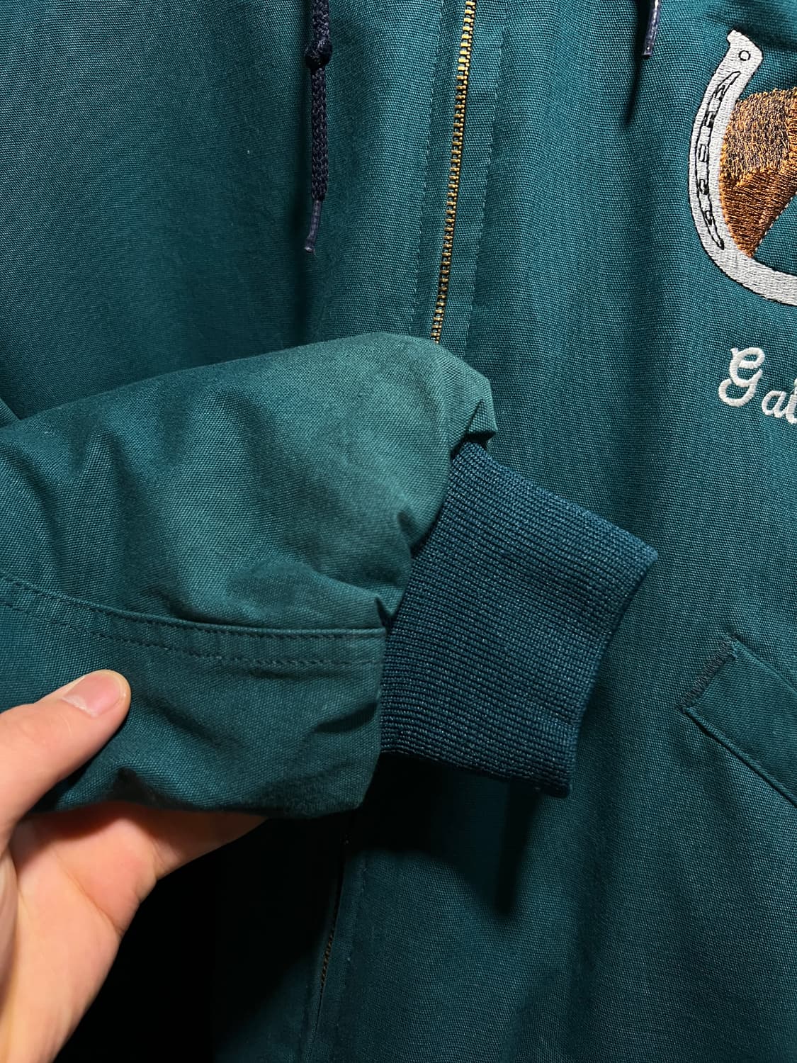 [M]90's Dunbrooke Made in USA 그린 후드 워크자켓 상품이미지5