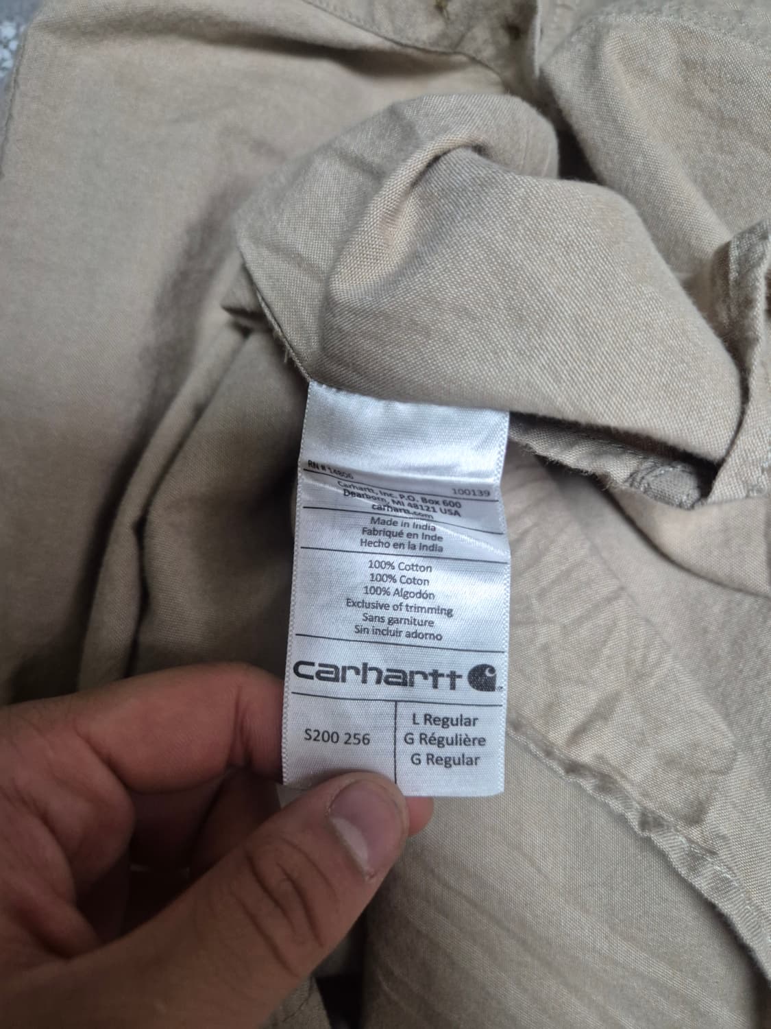 칼하트 릴렉스핏 반팔 셔츠 L 베이지 상품이미지4