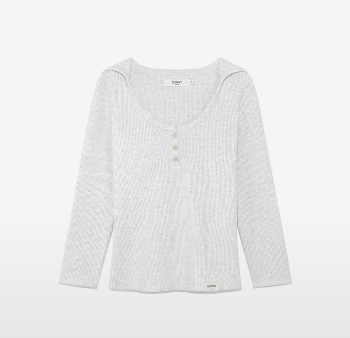 글로니 3/4 G WAFFLE BUTTON FLY TEE 와플티  상품이미지2