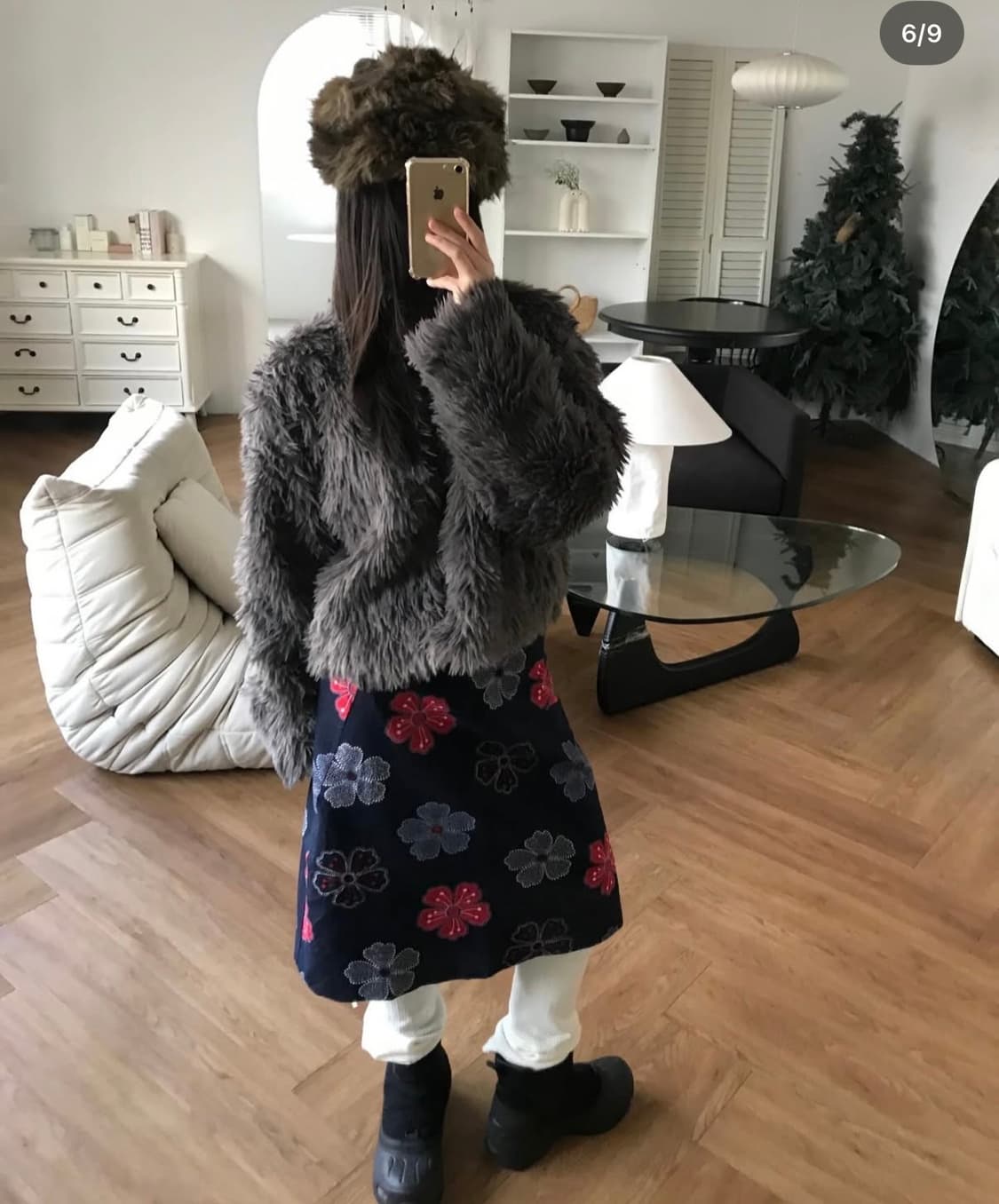 vintage fur zip-up (차콜) 상품이미지4