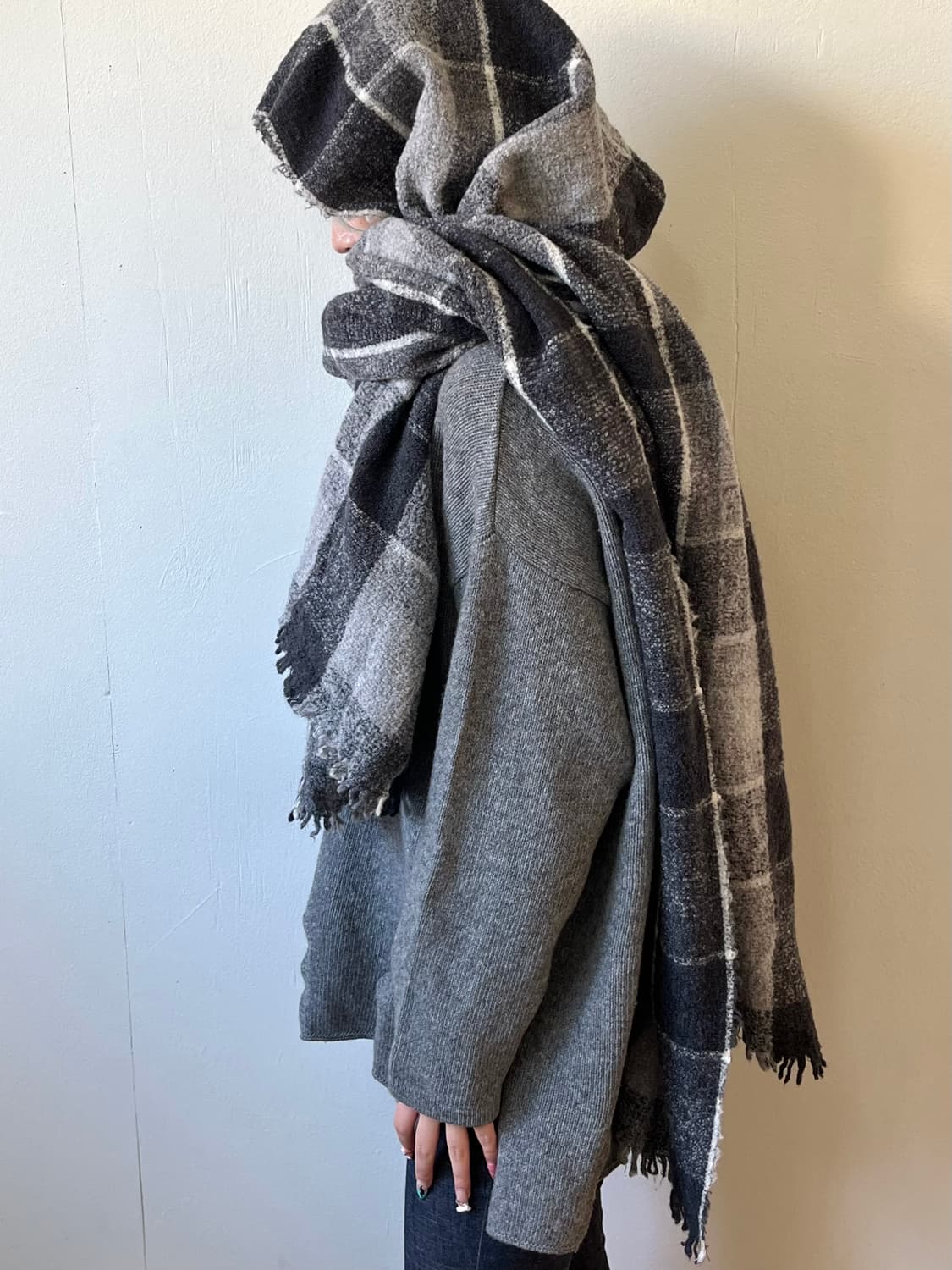 theory 울 체크 스카프 상품이미지8