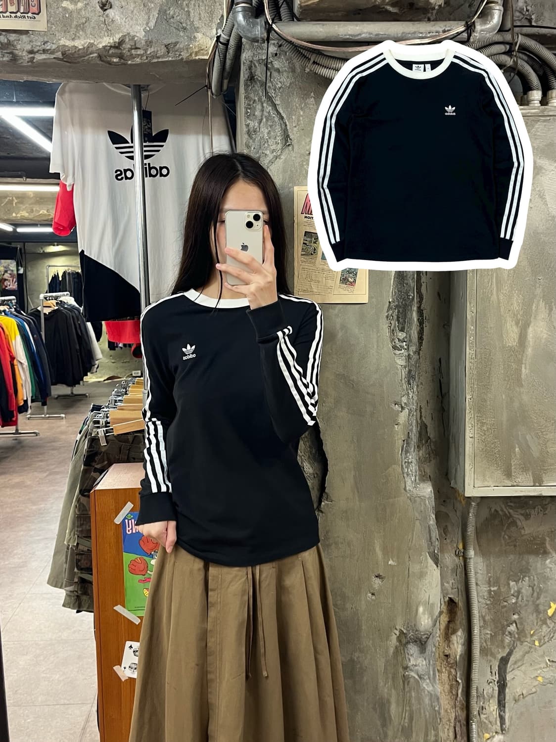 아디다스 긴팔티 블랙 XS #csz1347 상품이미지1