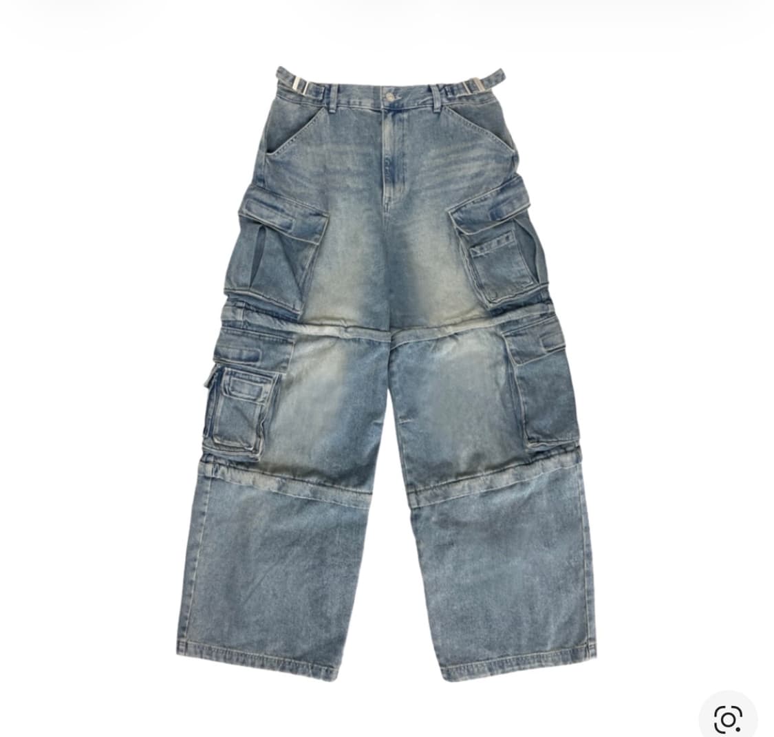 프로젝트 G/R 오버사이즈 컨버터블 카고 팬츠 블루 상품이미지1