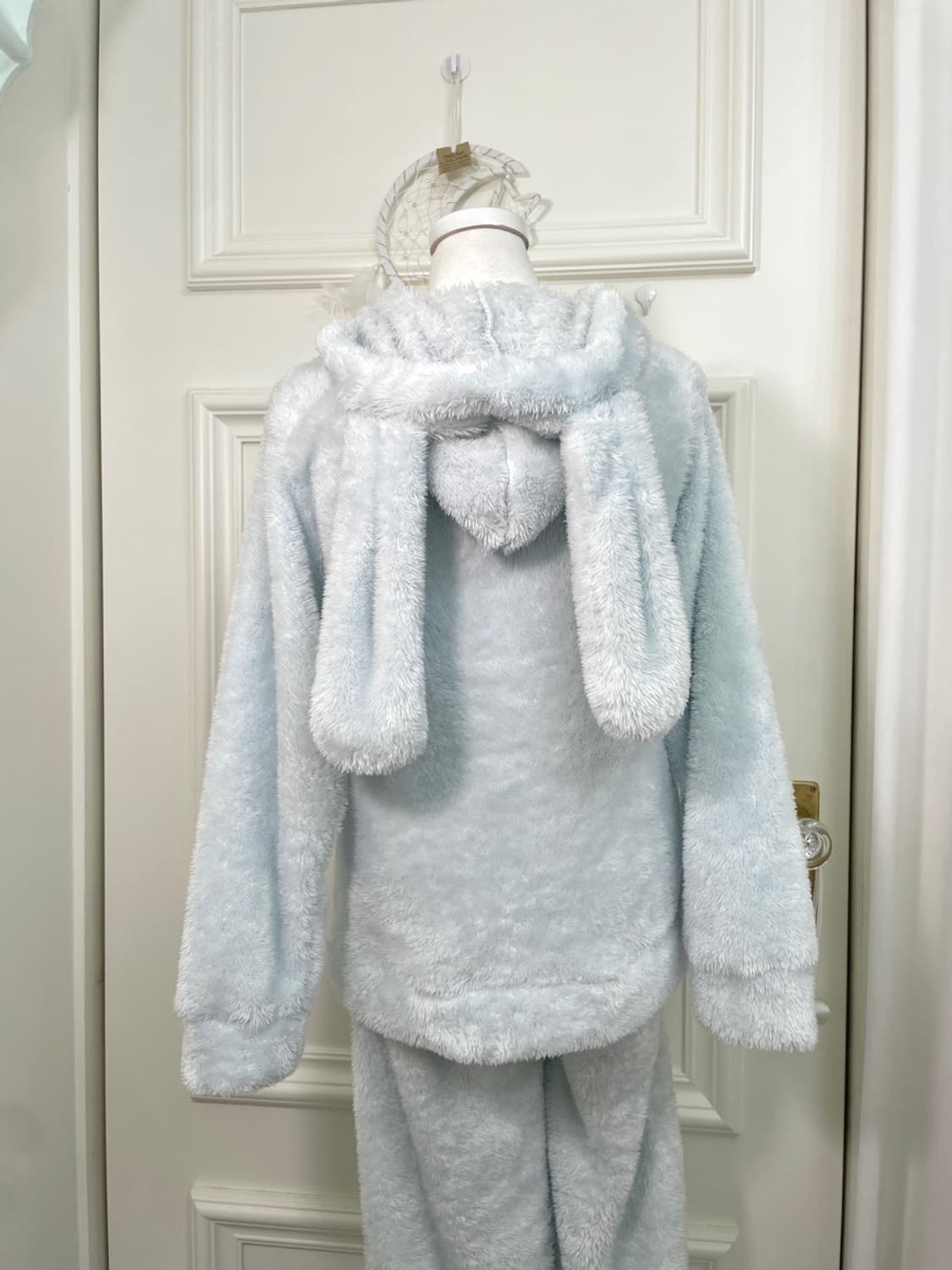 sky-blue rabbit fur hoodie&pants set 상품이미지4