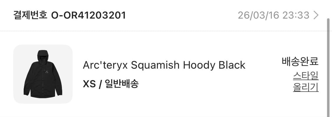 아크테릭스 스쿼미시 후디 블랙 상품이미지2