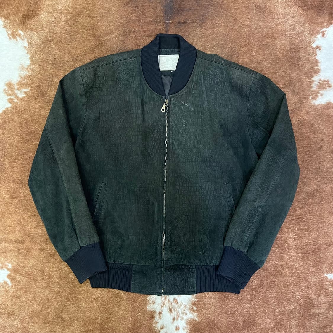 90's 빈티지 레더 블루종 상품이미지1