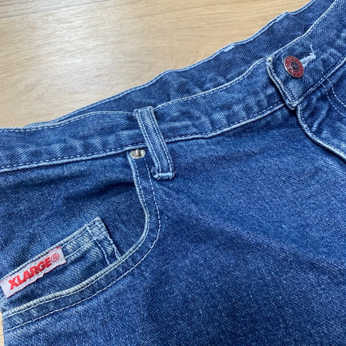 34]올드 엑스라지(XLARGE) 고릴라 라벨 미판 카펜터 데님 반바지 상품이미지4