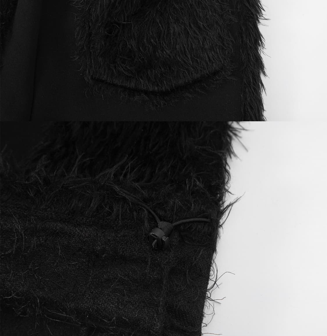 Lekim 블랙 퍼 트리밍 와이드 스웻팬츠 2 새상품 상품이미지5