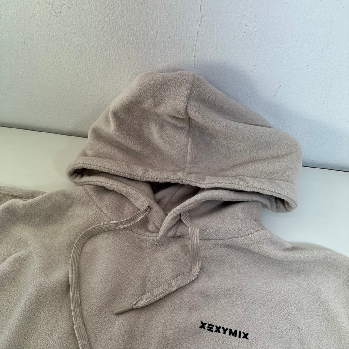 우먼FREE 젝시믹스 베이지 크롭 후리스 후드티 상품이미지5