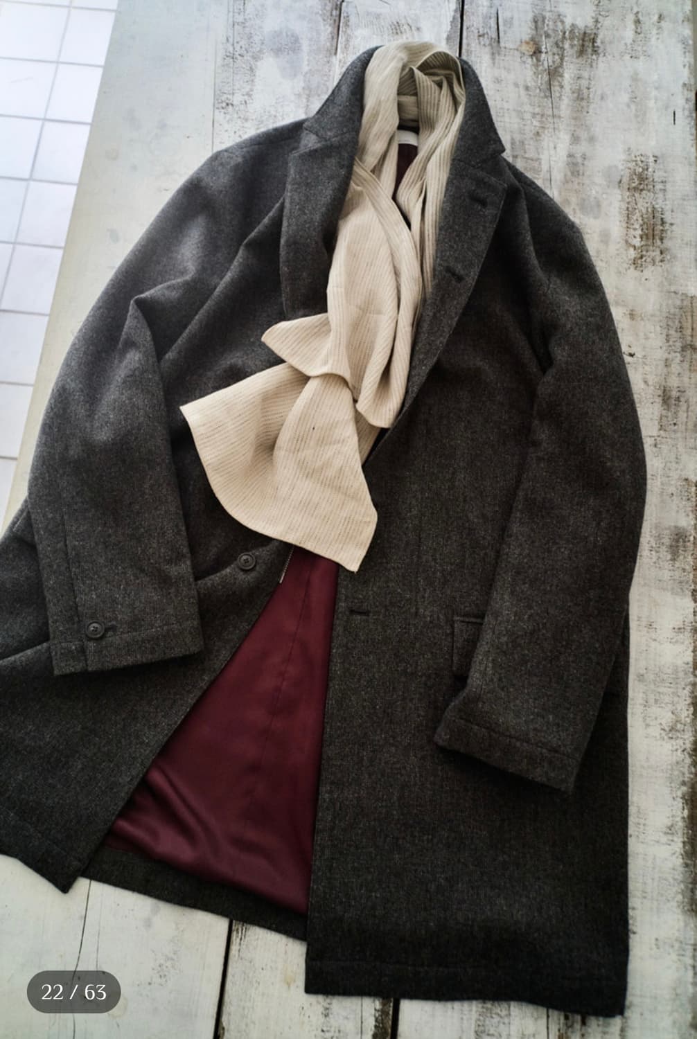 모노프리베 Textured Square Long Scarf 상품이미지2