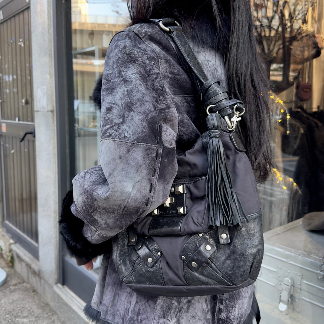 00s 빈티지 쥬시 꾸뛰르 가죽 & 나일론 유틸리티 가방 상품이미지8