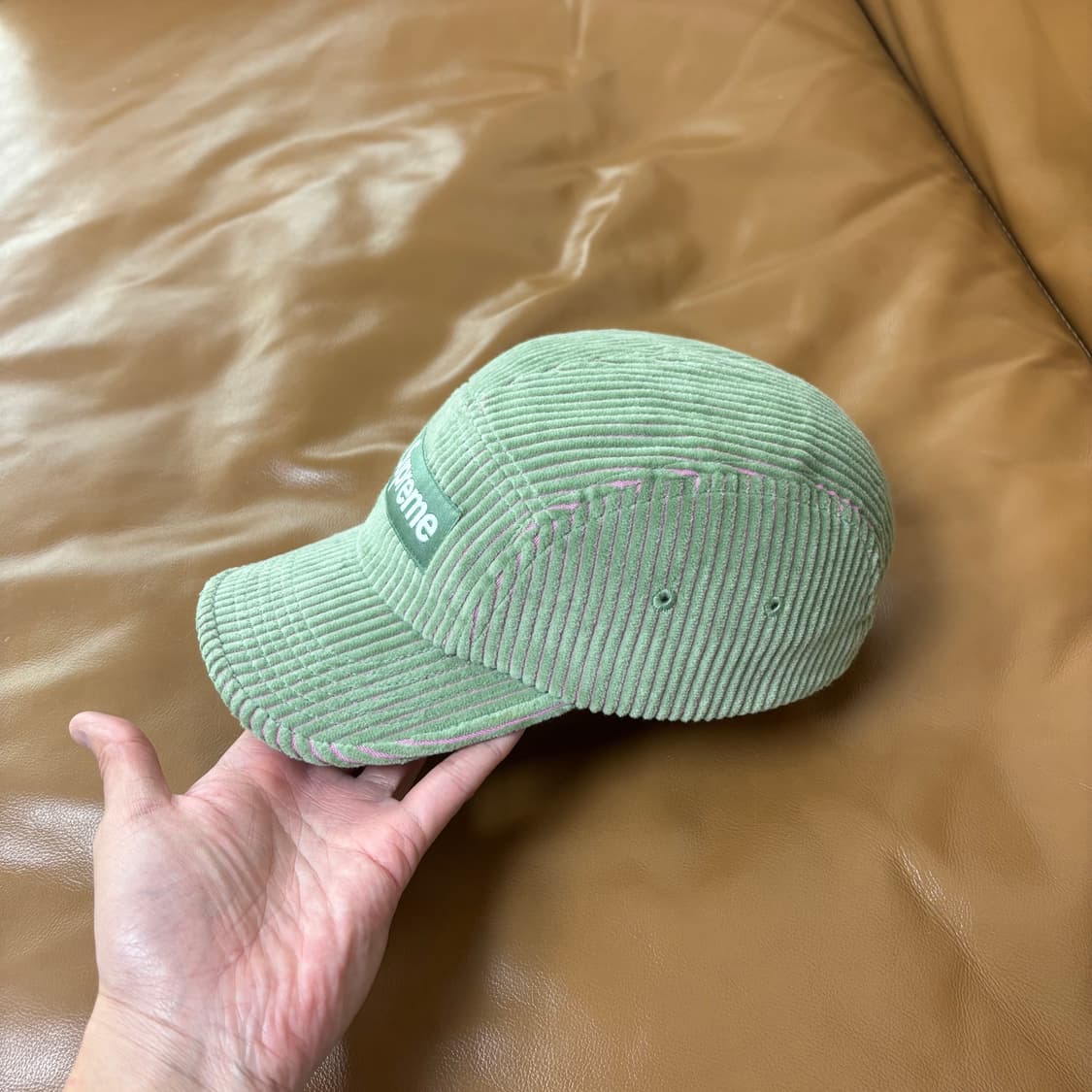 Supreme 슈프림 코듀로이 투톤 그린 캠프캡 모자 Corduroy 상품이미지4