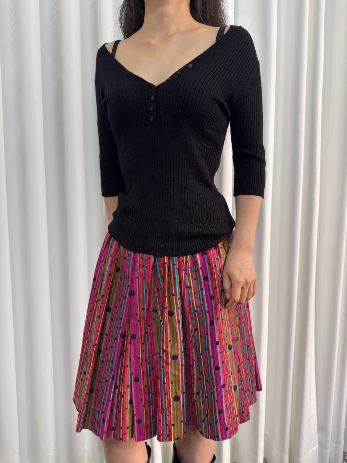 yves saint laurent dot design skirt 상품이미지4
