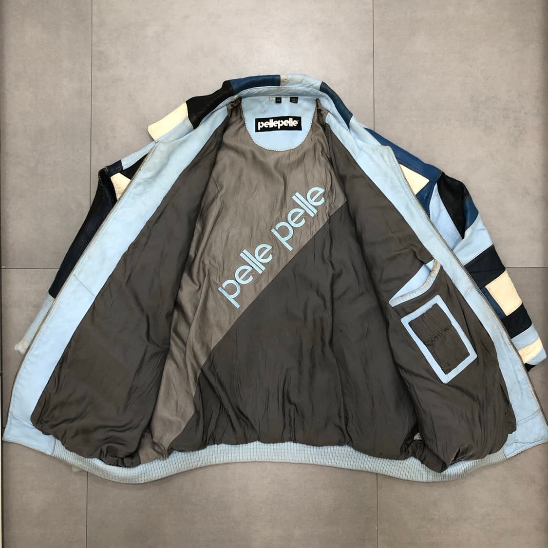 펠레펠레 pellepelle 빈티지 패치워크 가죽 레더 자켓 5XL 상품이미지2