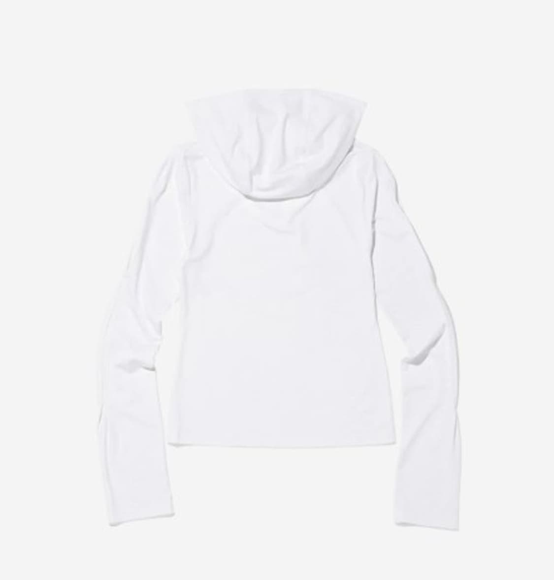 미스치프 후디드 시어링 오버랩 탑 화이트 상품이미지2