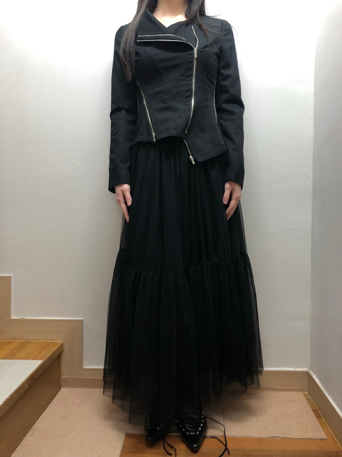 빈티지 블랙 펑크 디테일 자켓 상품이미지6