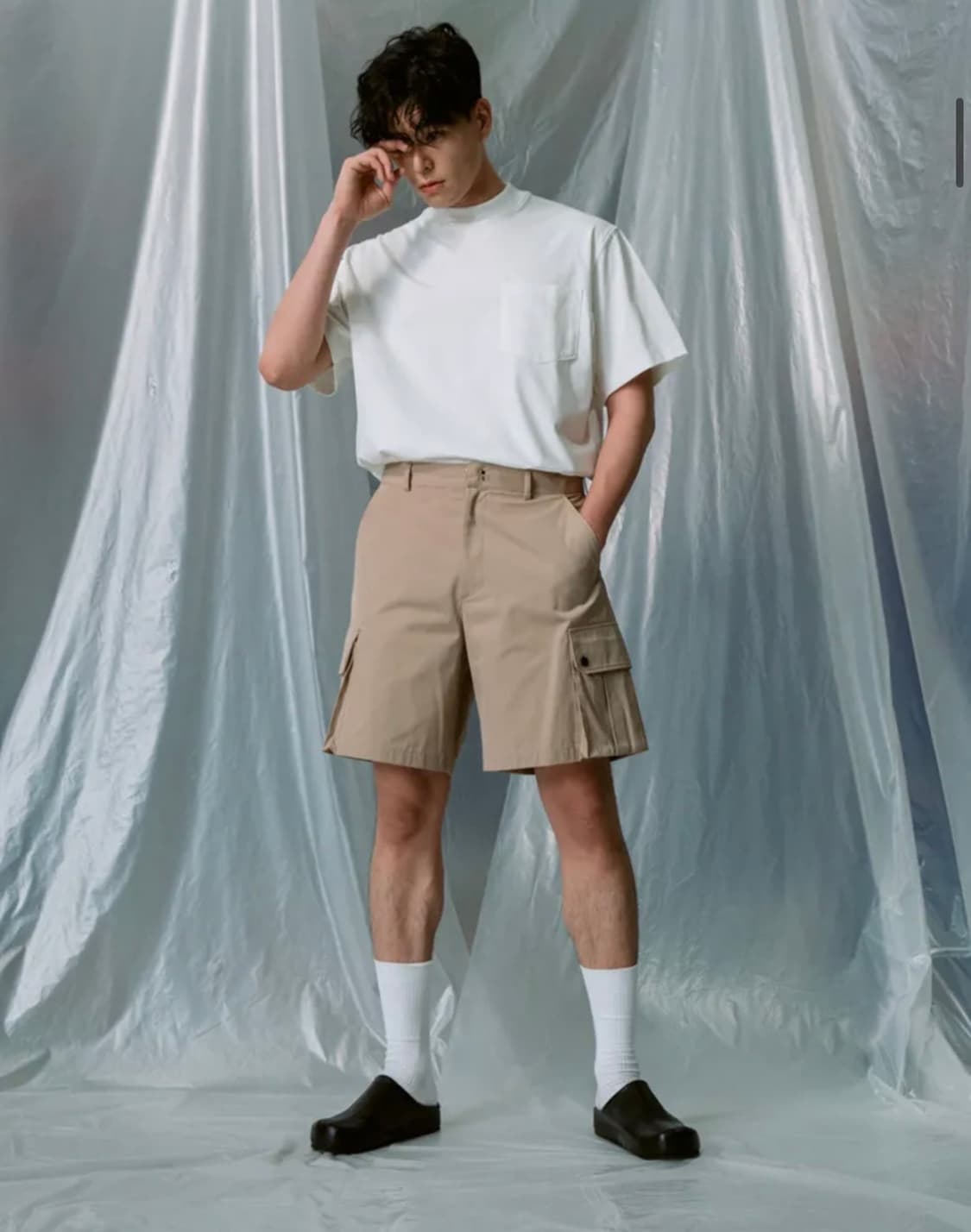 노클 와이드 코튼 카고 숏팬츠 상품이미지1