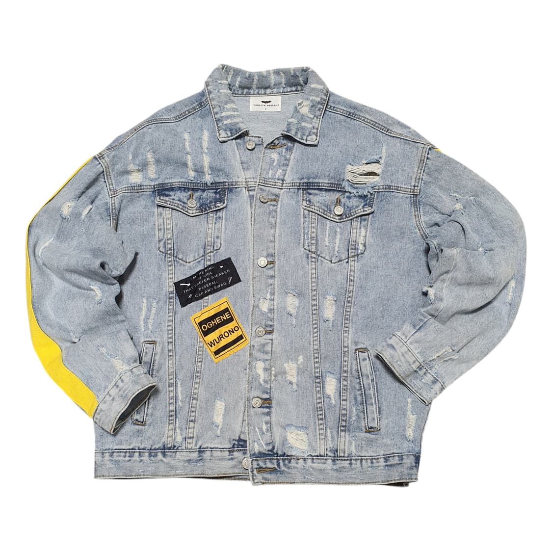 ✨ (바배) 오버핏 라인 배색 패치 청자켓  상품이미지2