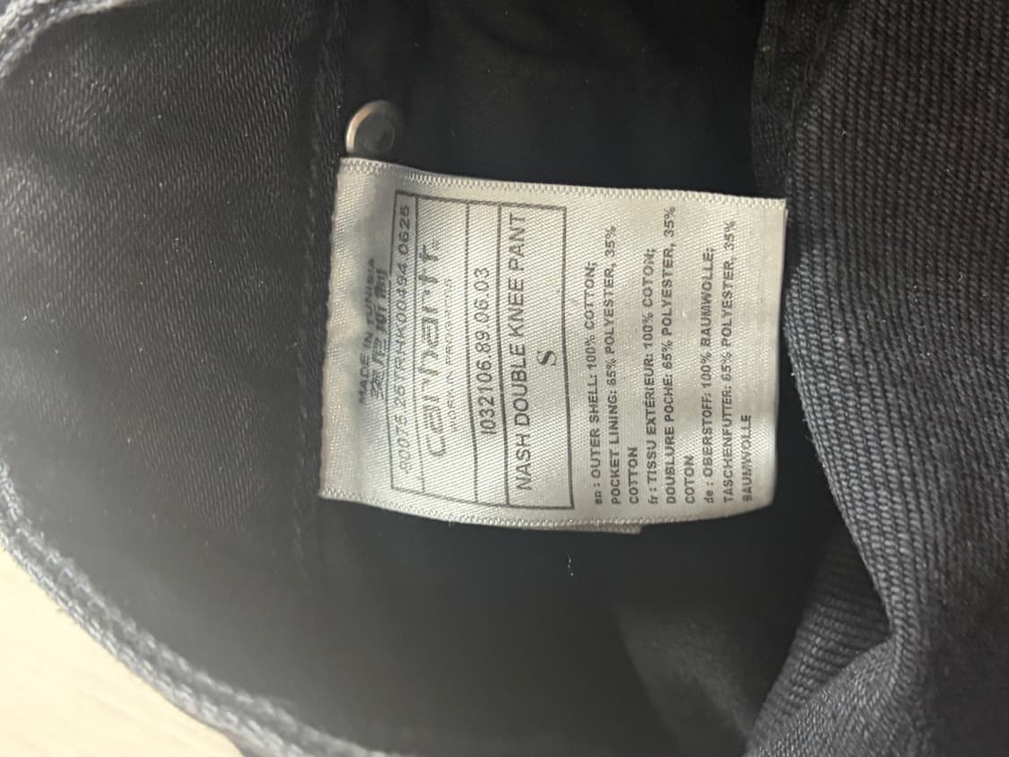 칼하트 WIP 내쉬 더블니 블랙 스톤 워시드 (S) 상품이미지4