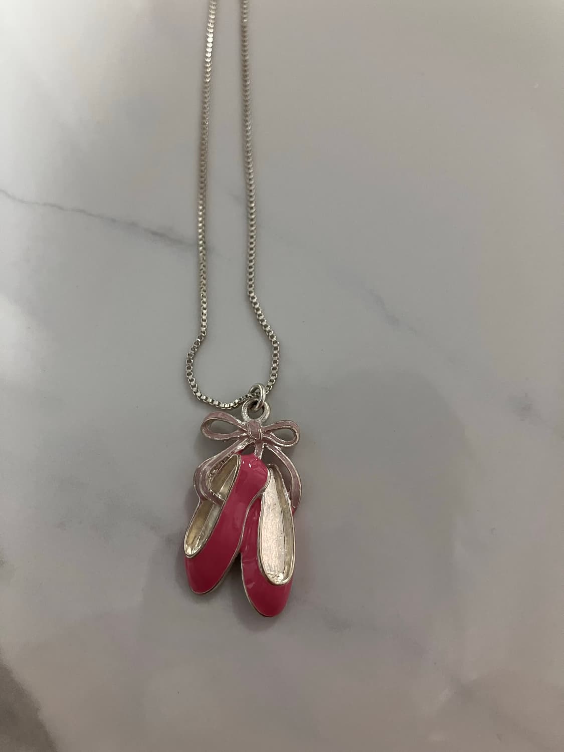 ASOS 핑크 발레리나 토슈즈 실버 목걸이 상품이미지3