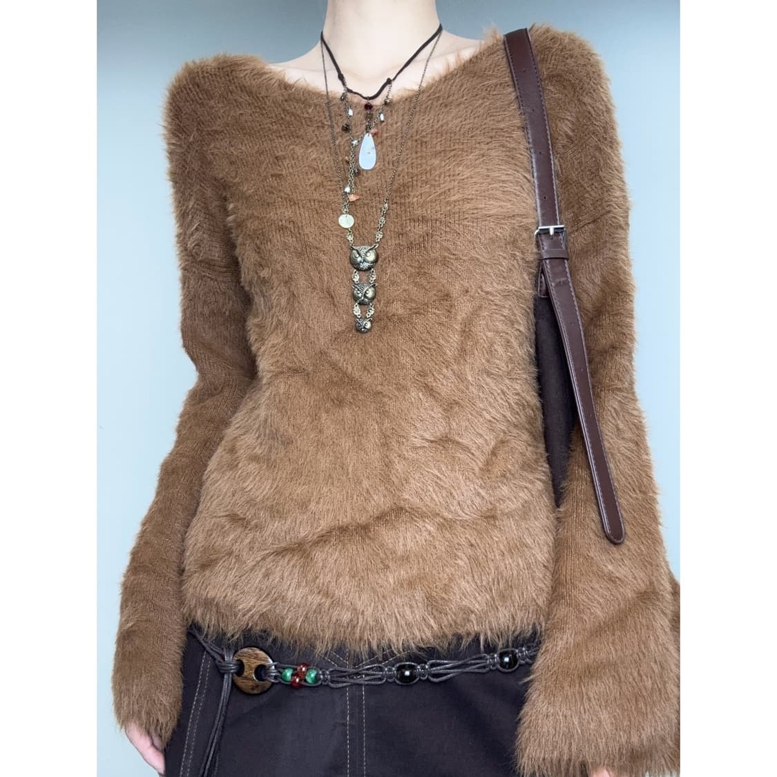 빈티지 퍼 니트 상품이미지1