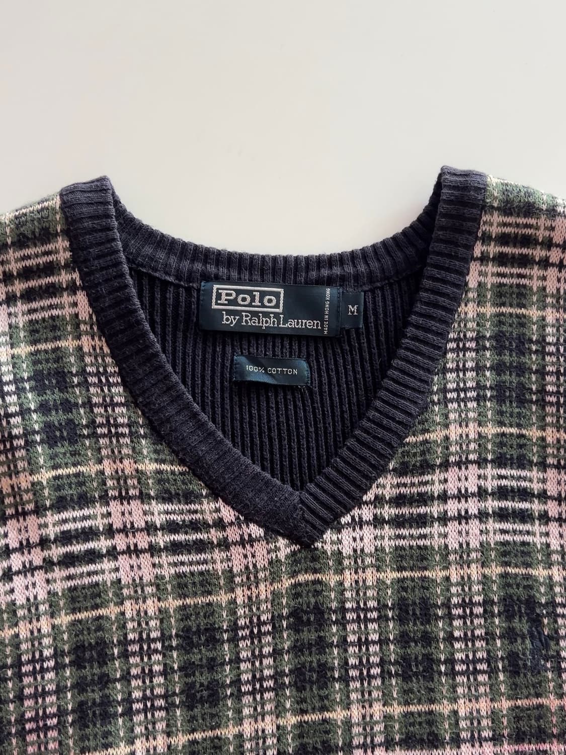 폴로 랄프로렌 체크 니트 조끼 M 상품이미지4