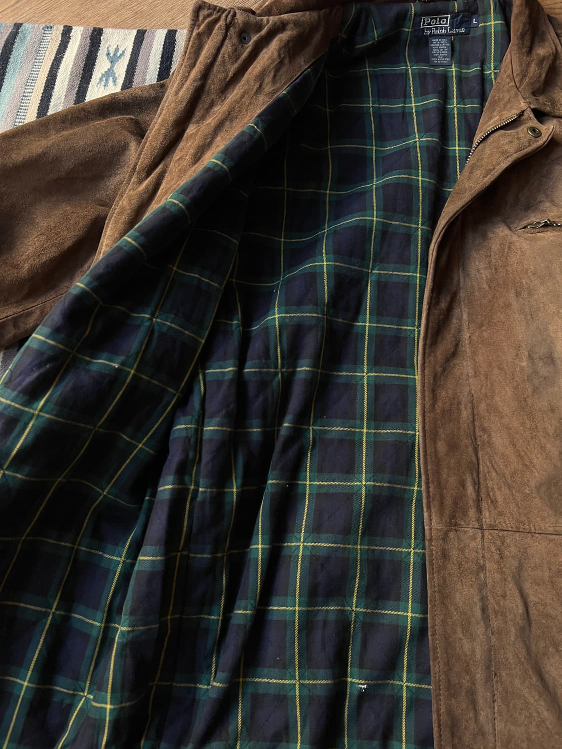 [L]폴로 랄프로렌 체크 라이닝 스웨이드 헌팅 자켓 상품이미지7