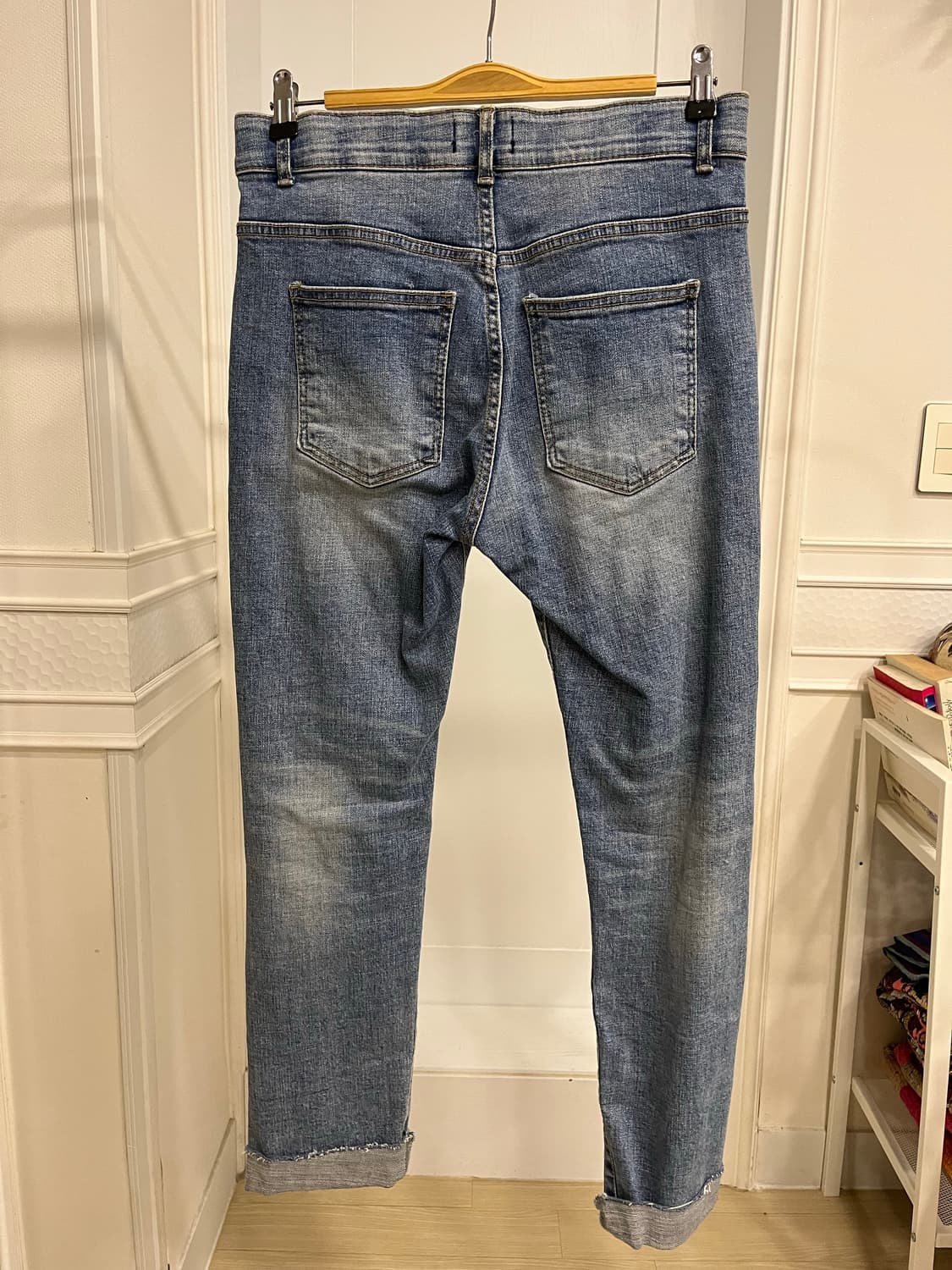 롤업 데미지 워싱 청바지 상품이미지4