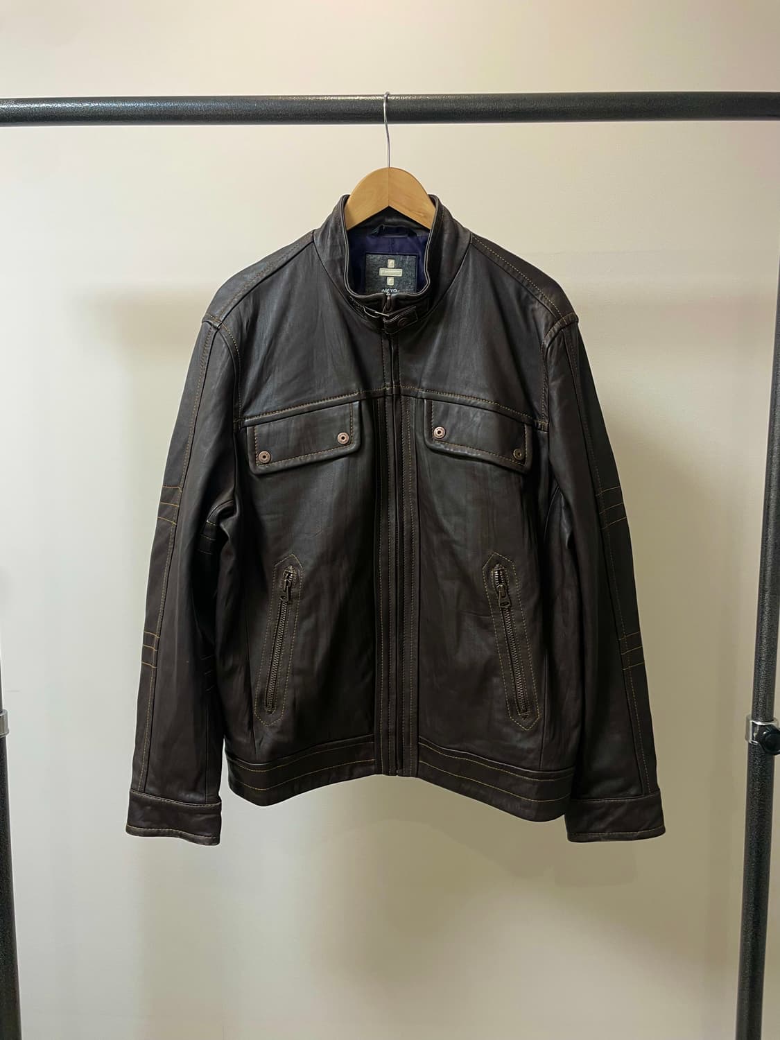 (105) hendrix 헨드릭스 빈티지 투포켓 양가죽 자켓 상품이미지1