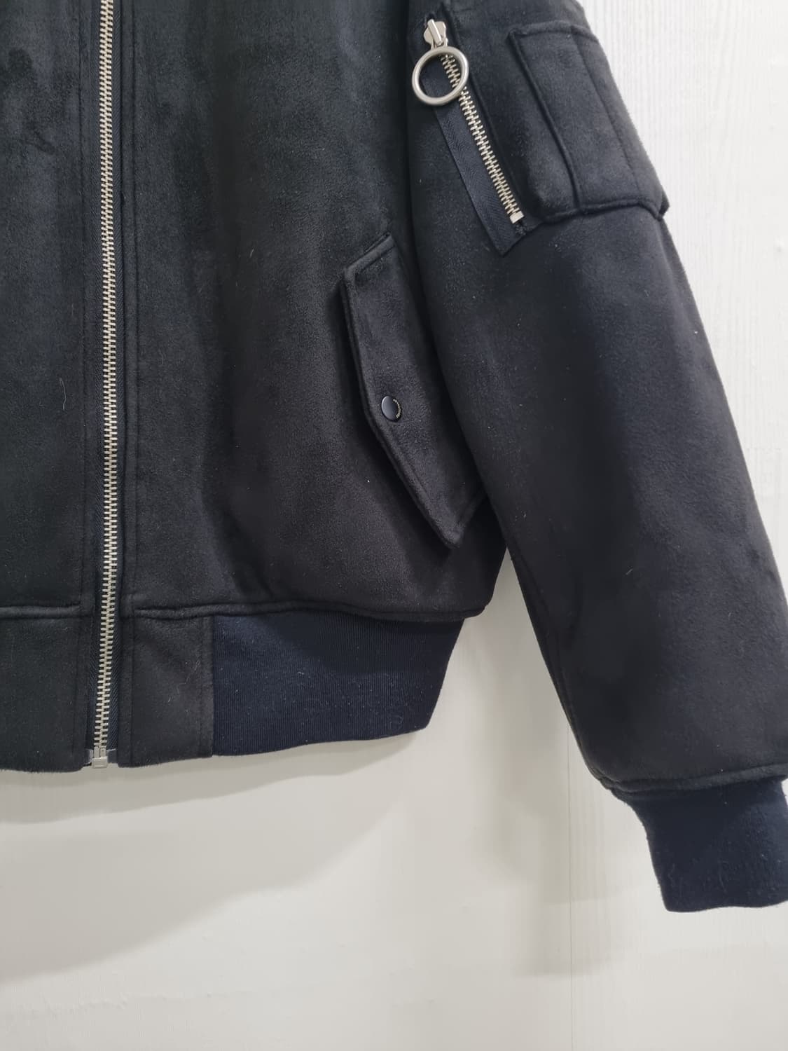 TRYTOTALK 블랙 스웨이드 MA-1자켓 XXL 상품이미지5