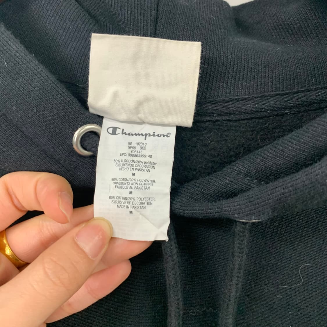 챔피온 리버스위브 블랙 후드티 상품이미지6