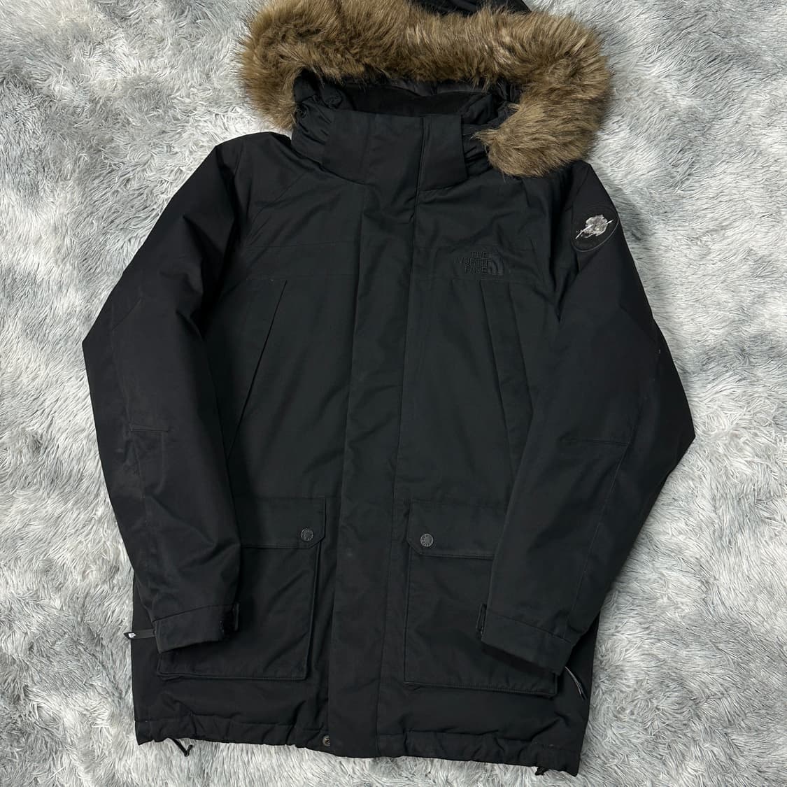 노스페이스 맥머도 구스다운 후드 퍼 블랙 패딩 m 상품이미지1