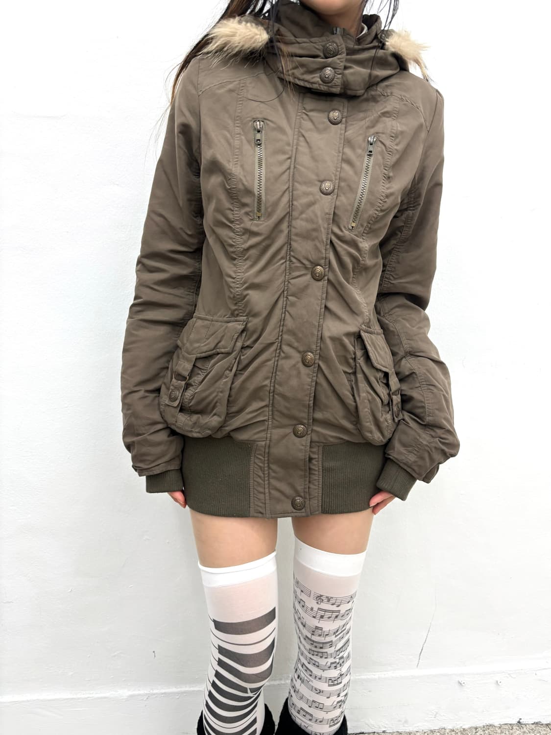 Grunge mood cargo pocket fur jacket  상품이미지5