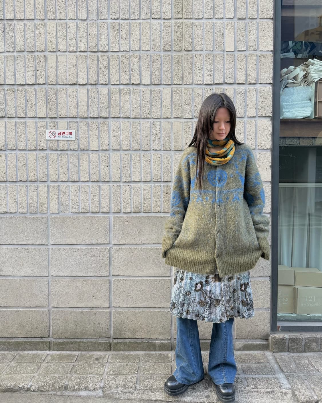 남이서팔 아트워크 디테일 니트 가디건 상품이미지5