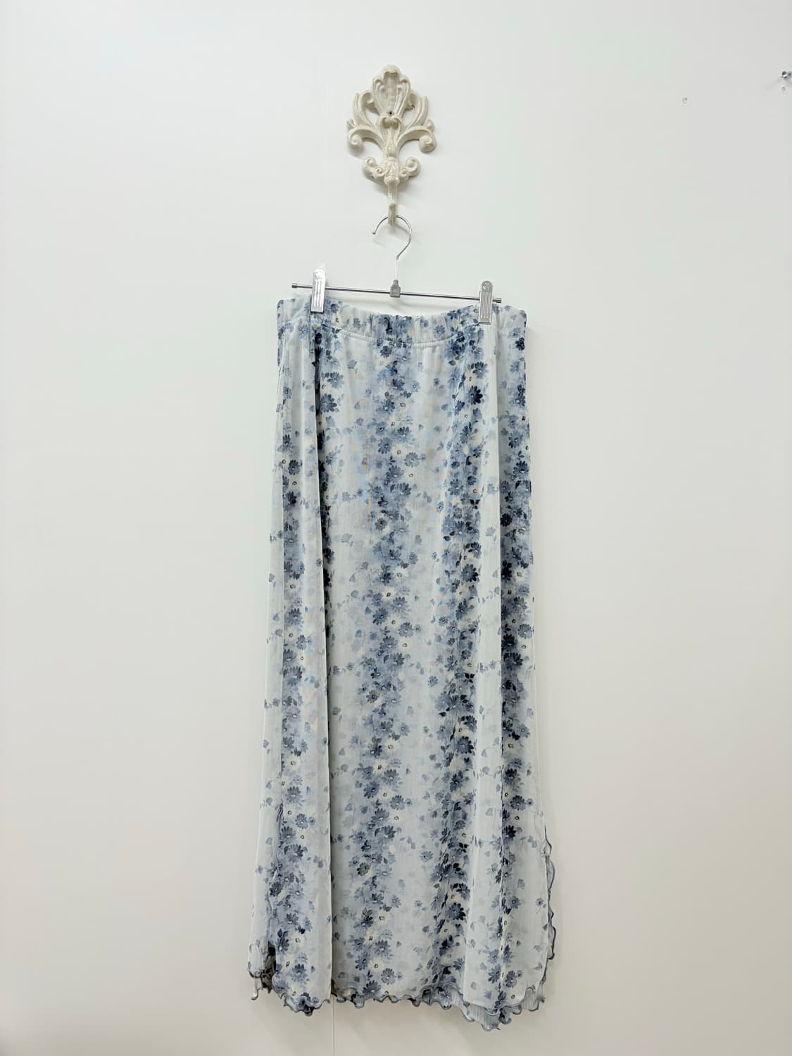  Blue flower pattern long skirt 상품이미지4