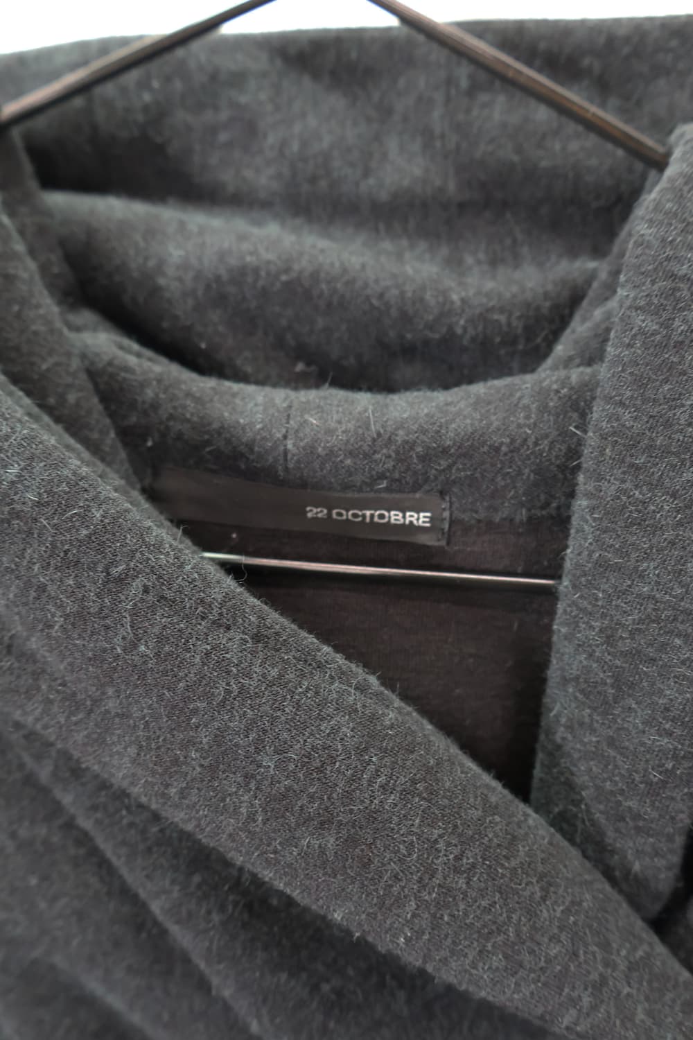  22 OCTOBRE Asymmetric Hoodie Knit Coat 상품이미지6