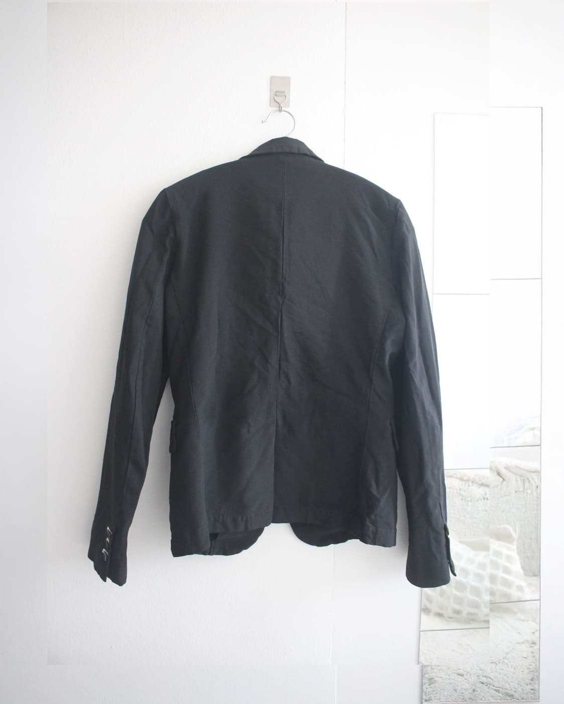 black white stitch boiled jacket 상품이미지2