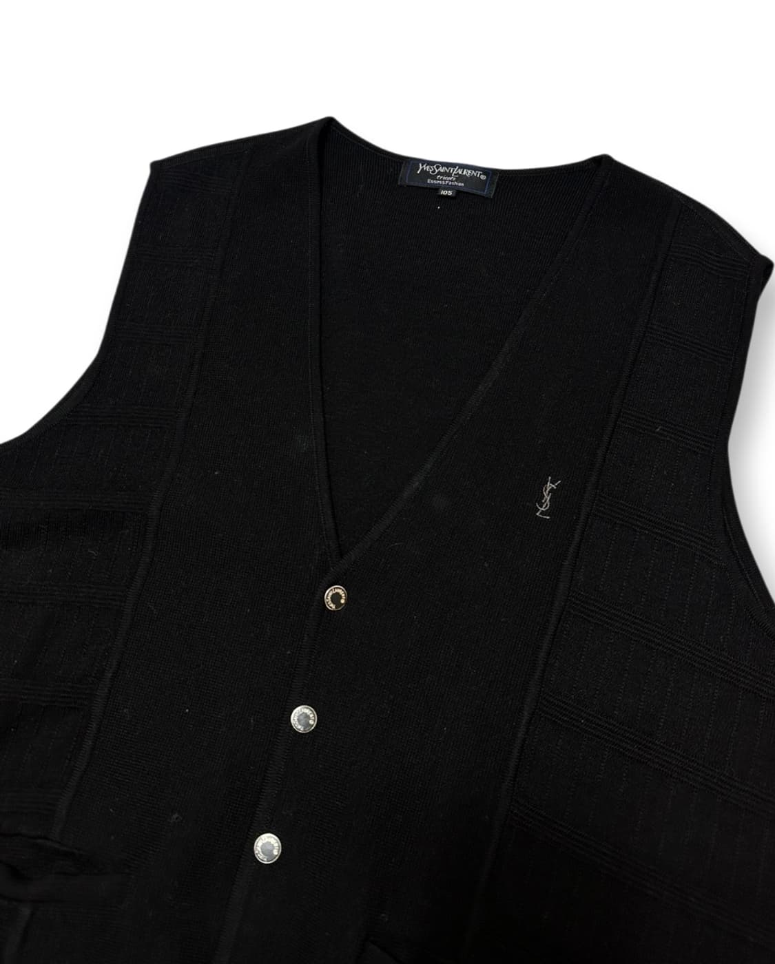 YSL 입생로랑 블랙 니트 베스트 가디건 상품이미지4