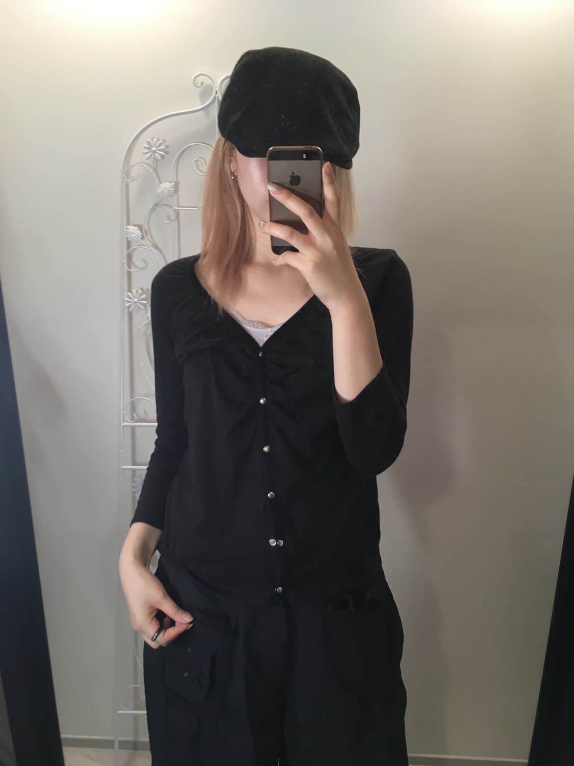 jpn vintage 블랙 셔링 가디건 상품이미지2
