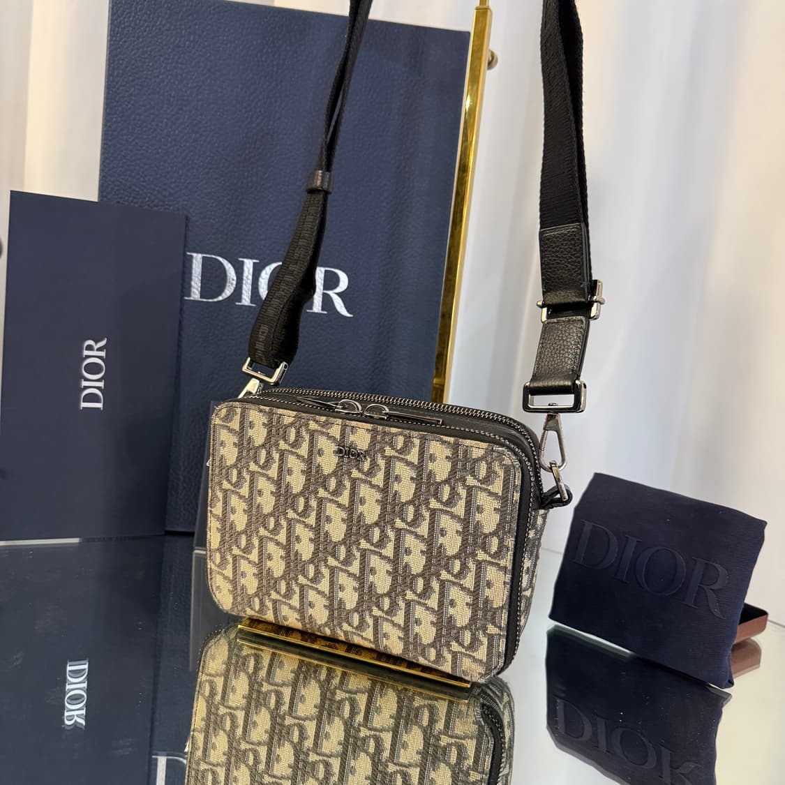 디올 오블리크 스트랩 메신저 파우치 크로스백 상품이미지3