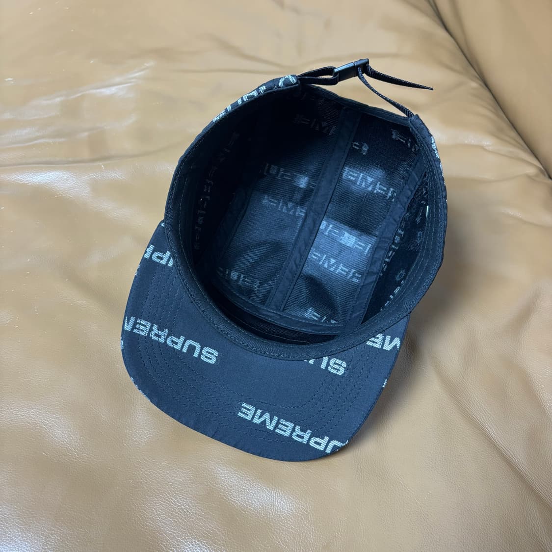 슈프림 캠프캡 모자 박스로고 자카드 로고 블랙 상품이미지5