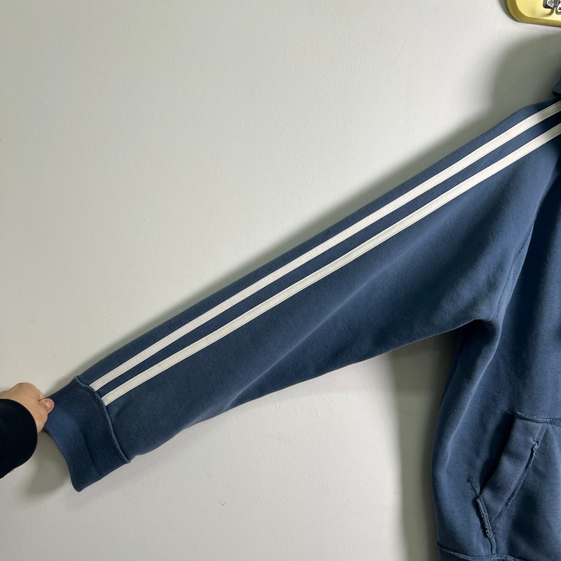 아베크롬비 빈티지 블루 삼선 후드집업 L 상품이미지7