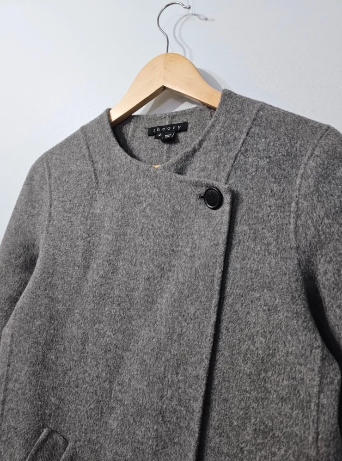 한섬 띠어리 Theory 회색 울 캐시미어 오버핏 코트 ~66 상품이미지5