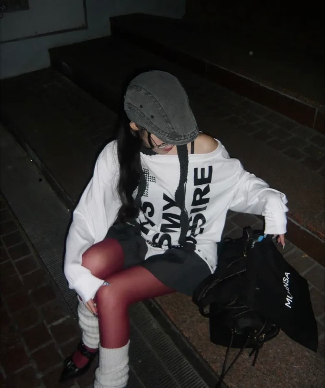 셋업엑스이 BOLD LETTERING LOOSE TOP / WHITE 상품이미지2