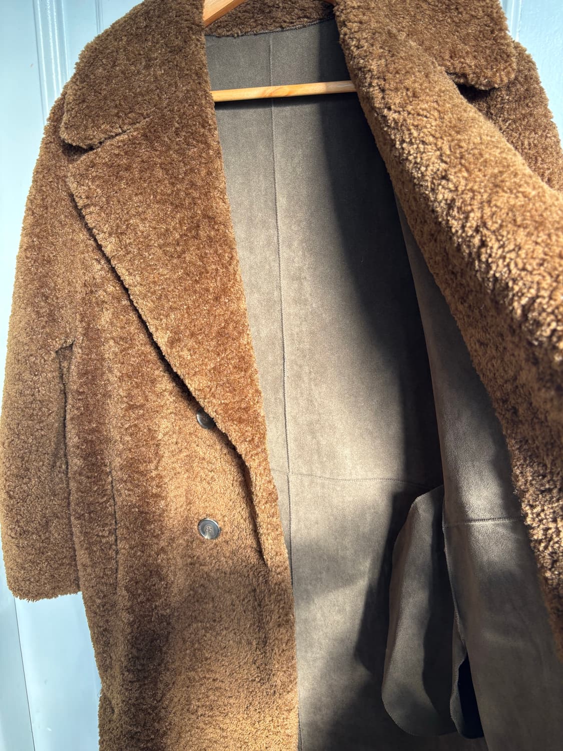 테디베어 무스탕 양면 롱코트 jjigott 리버시블 코트 상품이미지6