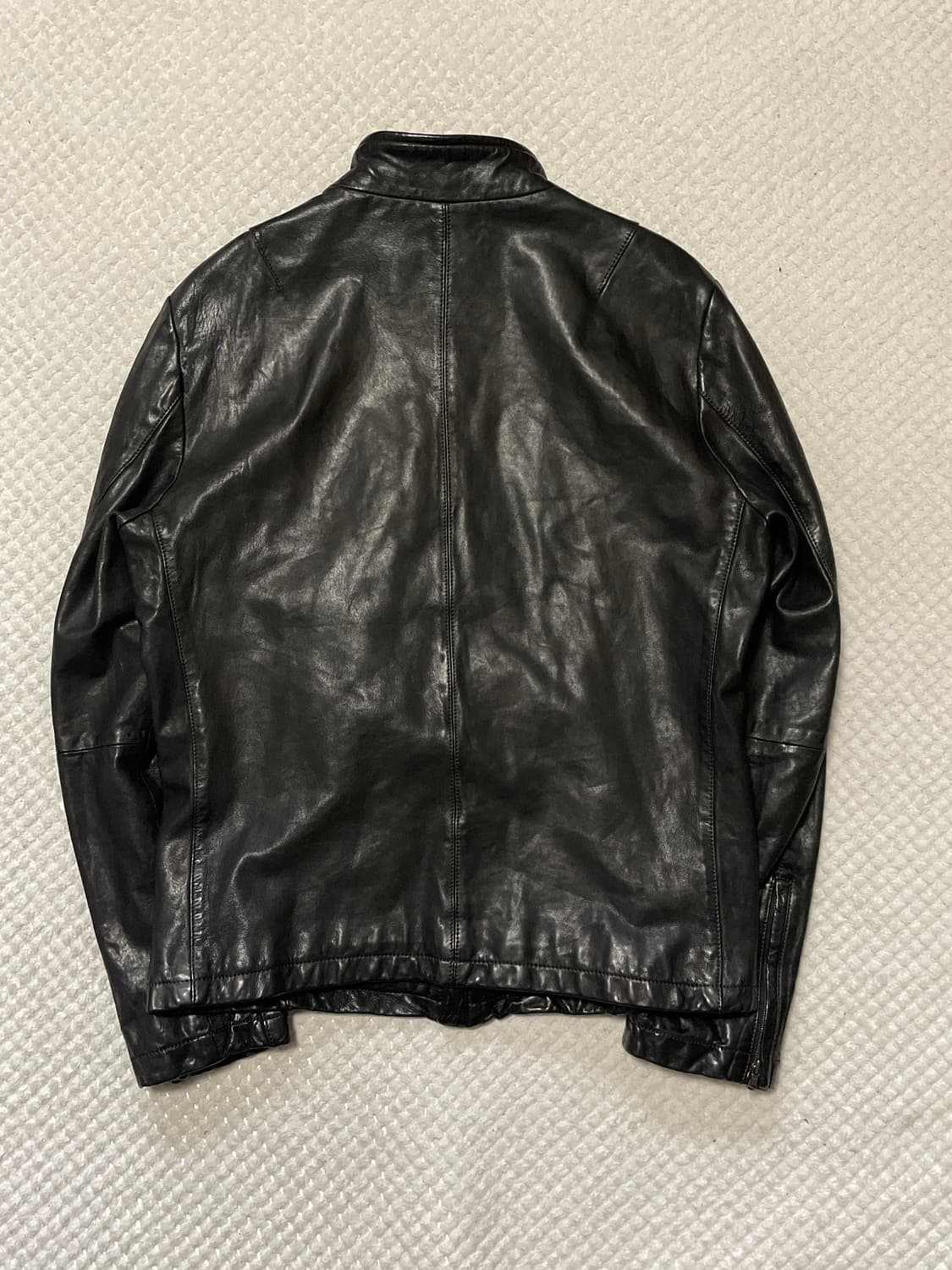 RENOMA 웨스턴 무드 램스킨 양가죽 바이커 절개 레더 자켓 상품이미지2