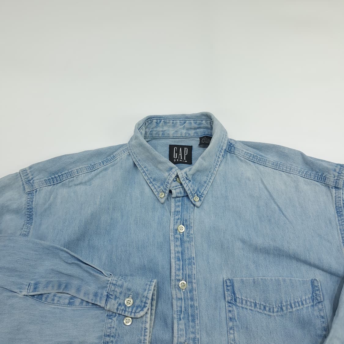 Co828 L GAP 갭 90s 캐나다 연청 데님 긴팔 셔츠 상품이미지3