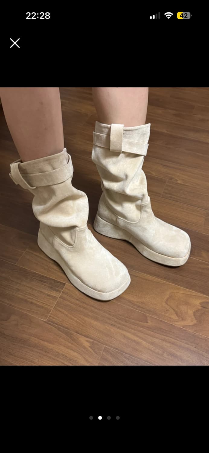 스웨이드 버클부츠 굽 6cm 245 상품이미지2