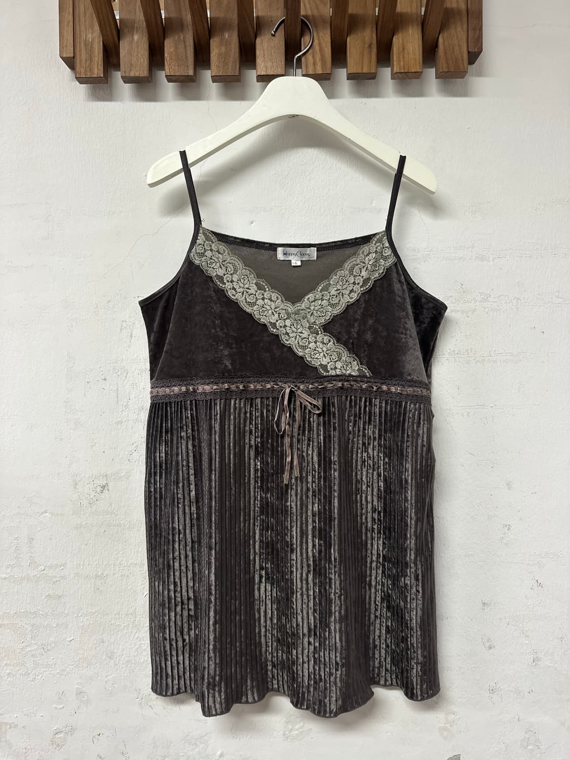 일본빈티지 벨벳 레이어드 레이스 플리츠 오리엔탈 그런지 페어리 슬리브리스 상품이미지1