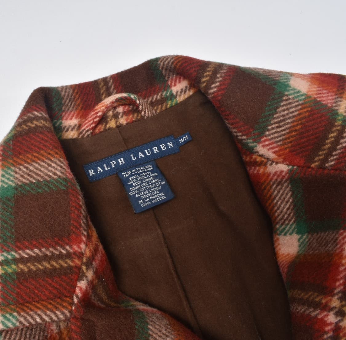 폴로랄프로렌 체크 더블 울 모직 코트 M 상품이미지5